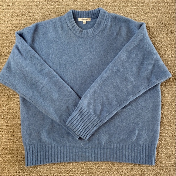 NEW CONDITION! MADEWELL CLOUDSOFT CREW NECK SWEATER in Hydrangea Blue. Sz.MED - Picture 4 of 12